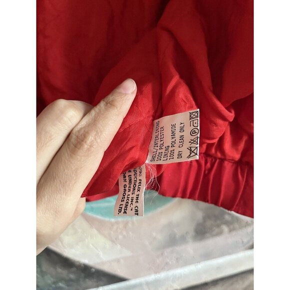 Vintage 1993 Felix The Cat Kids Red Windbreaker jacket Size 8 - Picture 6 of 9